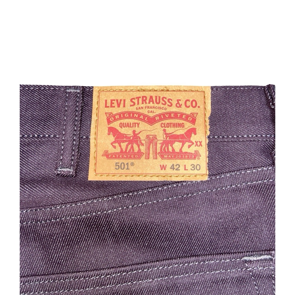 Levi's White Oak Cone Denim 501 Jeans Men's 42x30 Purple Garment Dyed Timberwolf - Picture 5 of 9